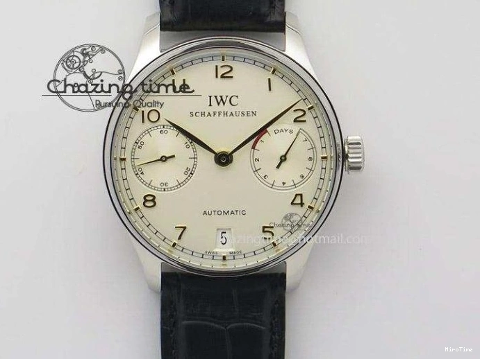 MIROTIME 0422 Compact Portuguese IW545409 RG ZF 1:1 Best Edition White Dial On Brown Leather Strap A 7336